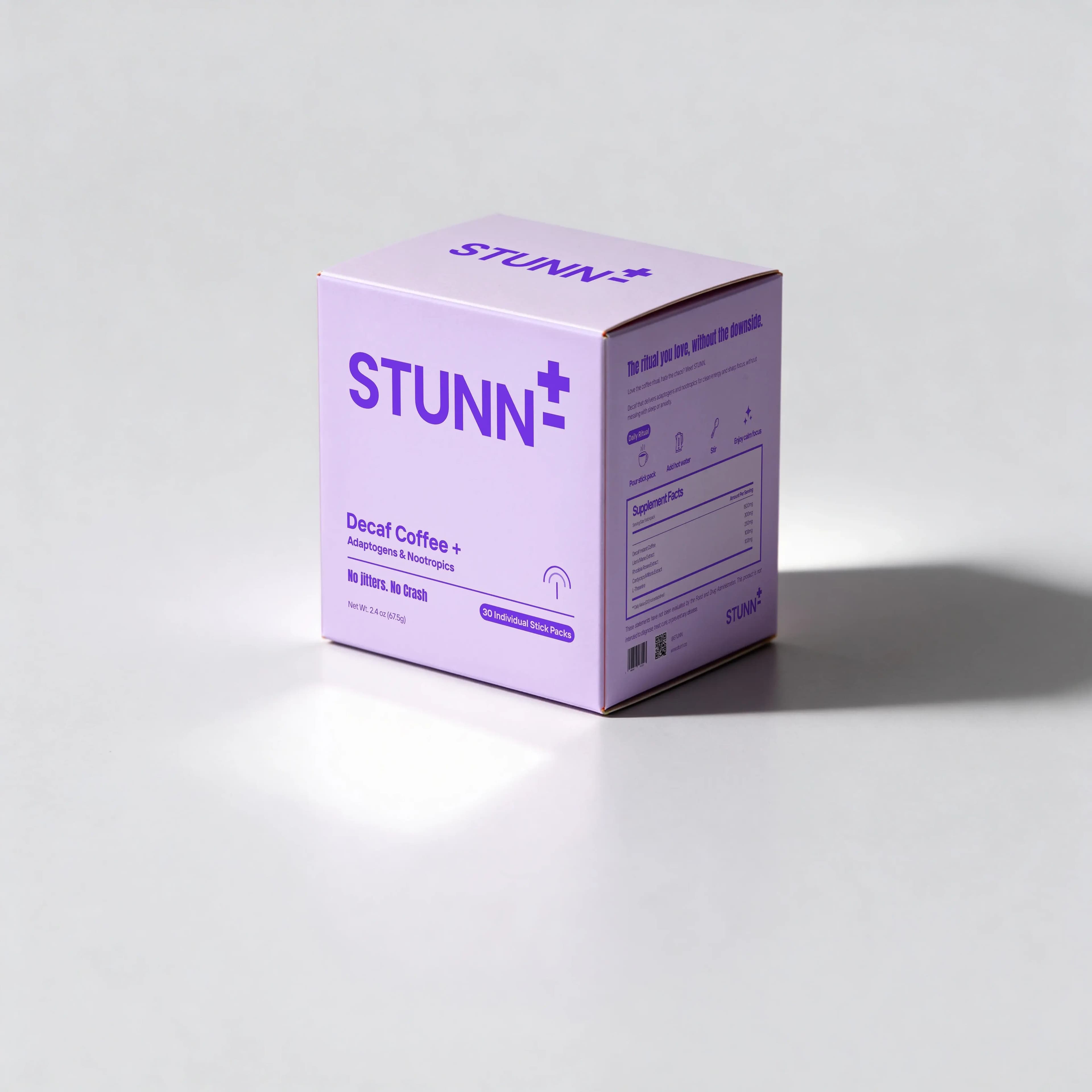 STUNN decaf coffee box