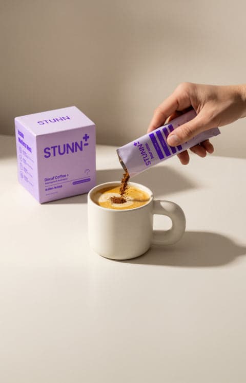 STUNN sachet poured into coffee